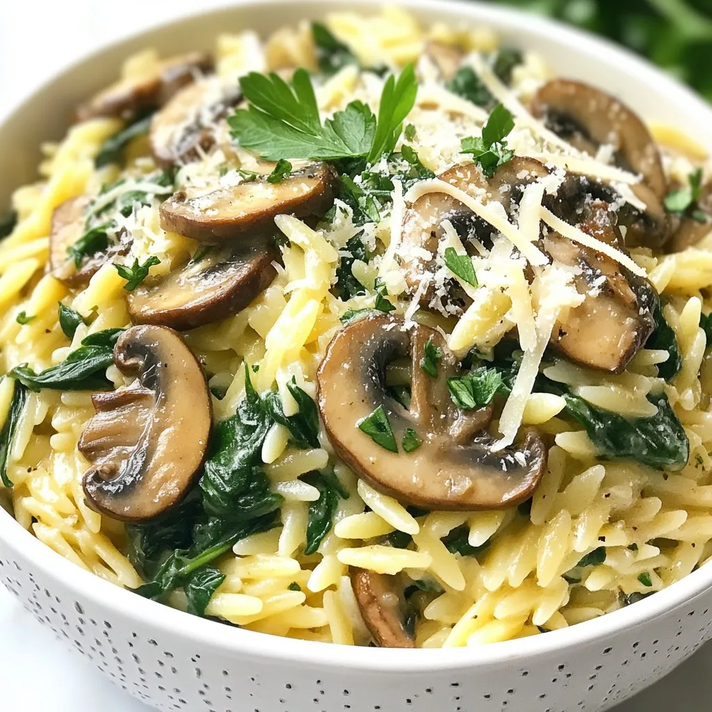 Creamy Mushroom Spinach Orzo Comforting Weeknight Meal