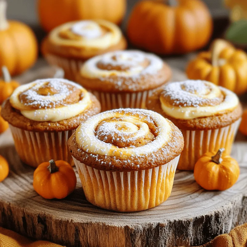 Pumpkin Cream Cheese Swirl Cupcakes Delightful Treat