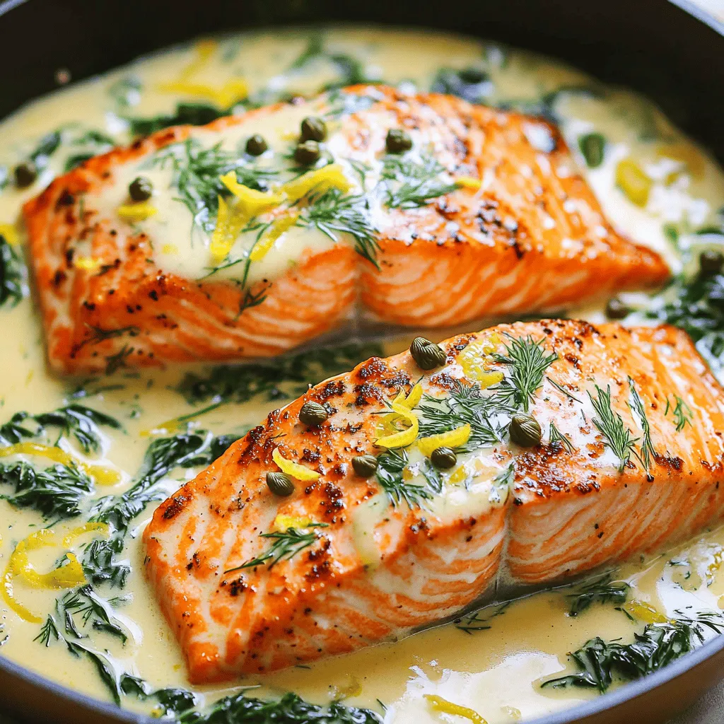Creamy Lemon Dill Salmon Skillet Tasty Dinner Delight
