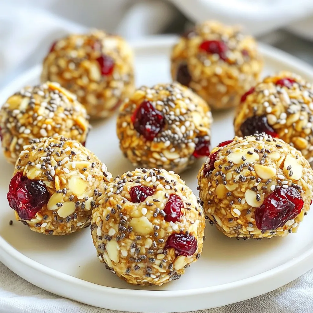 Almond Cranberry Energy Bites Healthy Snack Recipe