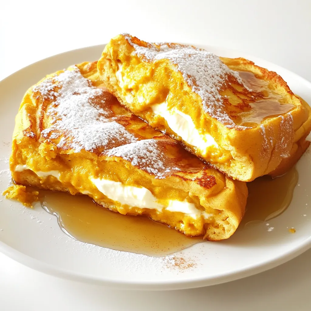 Pumpkin Cream Cheese Stuffed French Toast Delight