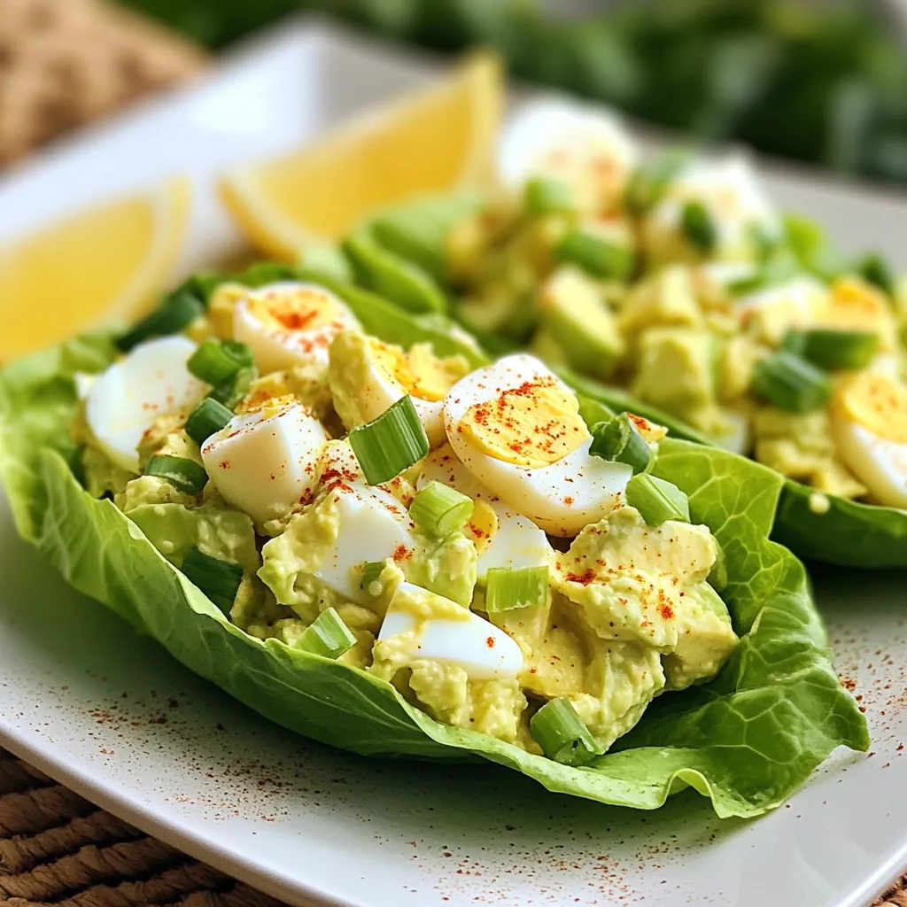 Avocado Egg Salad Lettuce Wraps Fresh and Healthy Snack