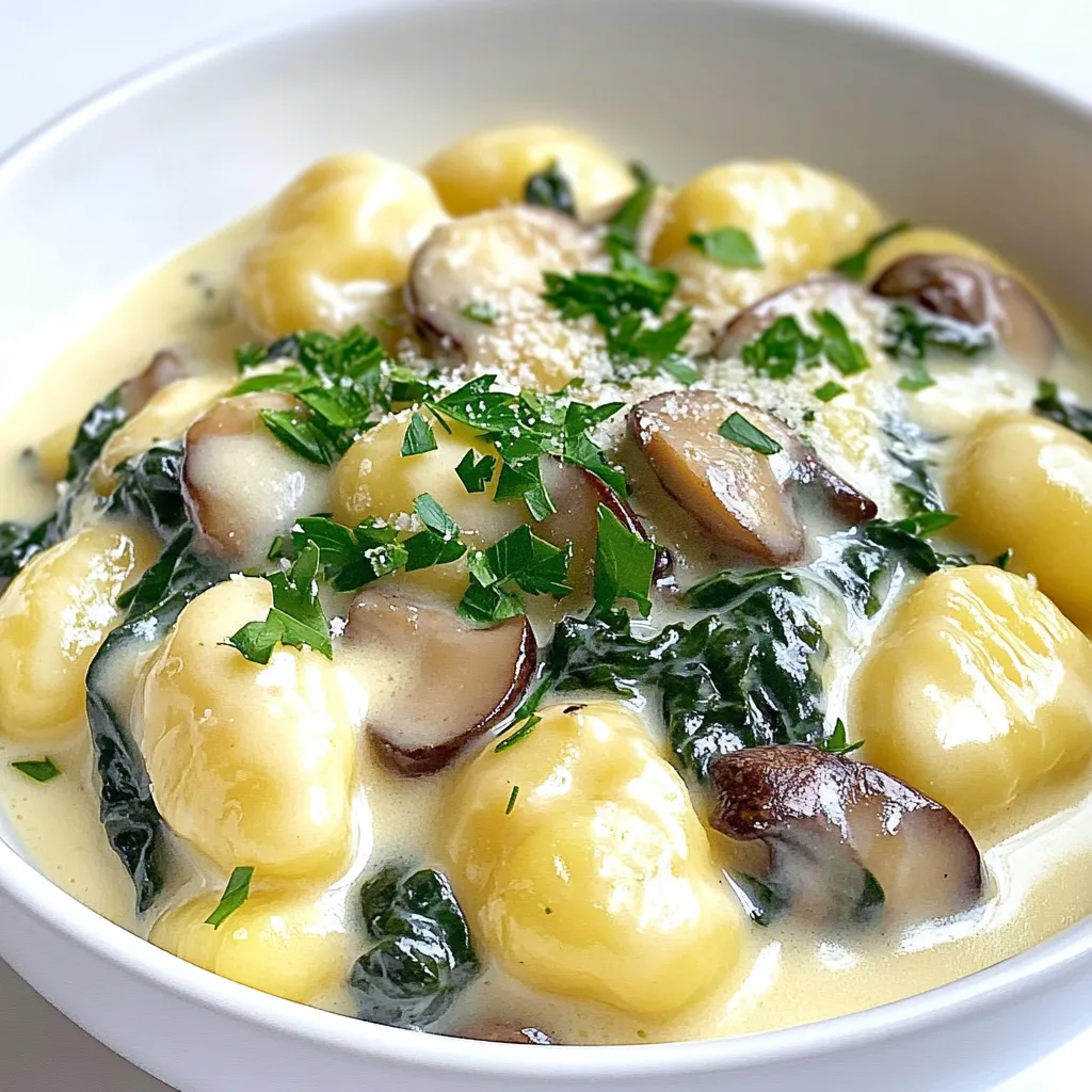 Creamy Spinach Mushroom Gnocchi Flavorful Dinner Idea