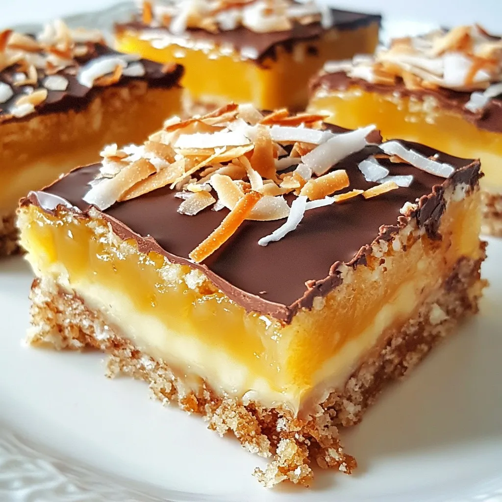 Coconut Caramel Samoas Bars Tasty and Easy Recipe