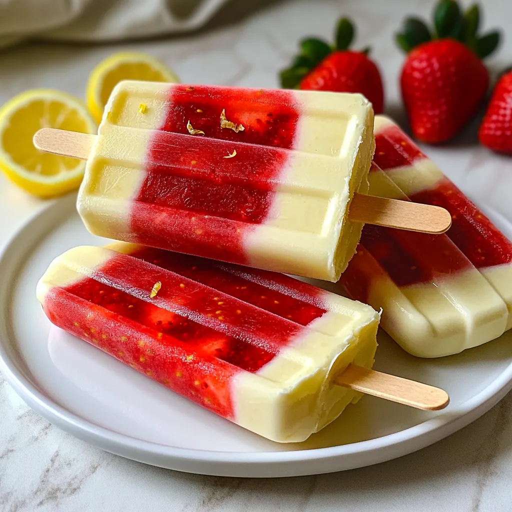 Strawberry Lemon Yogurt Popsicles Easy and Refreshing
