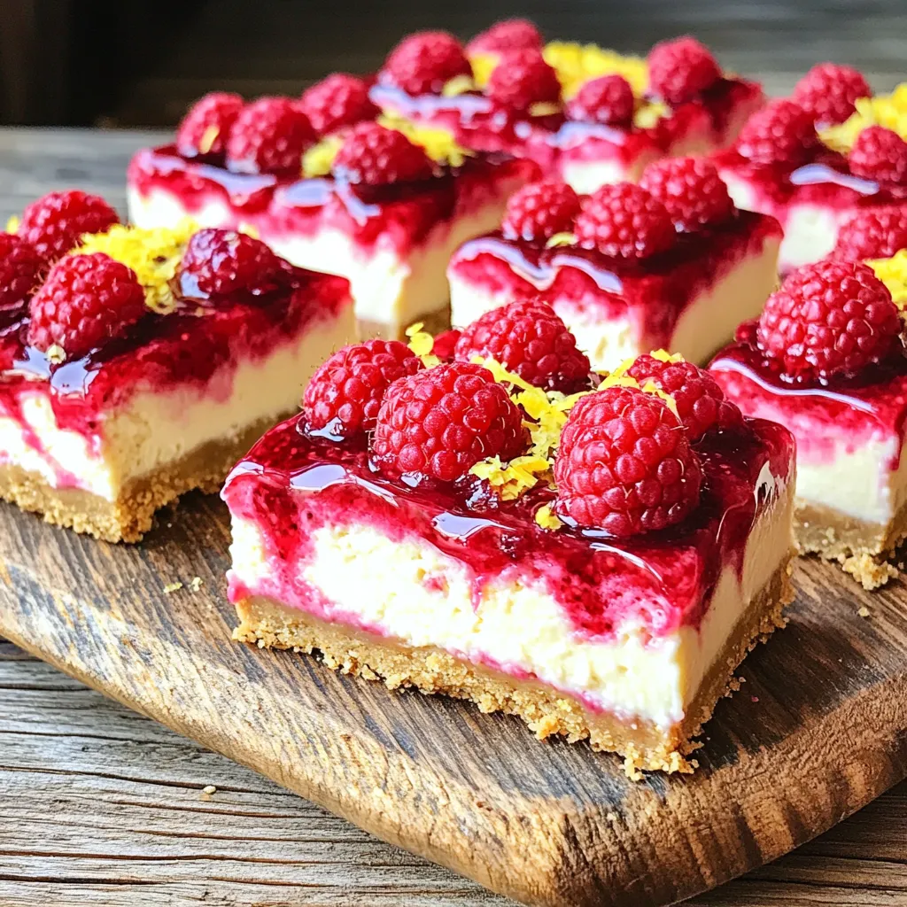 No Bake Raspberry Lemon Cheesecake Bars Delight