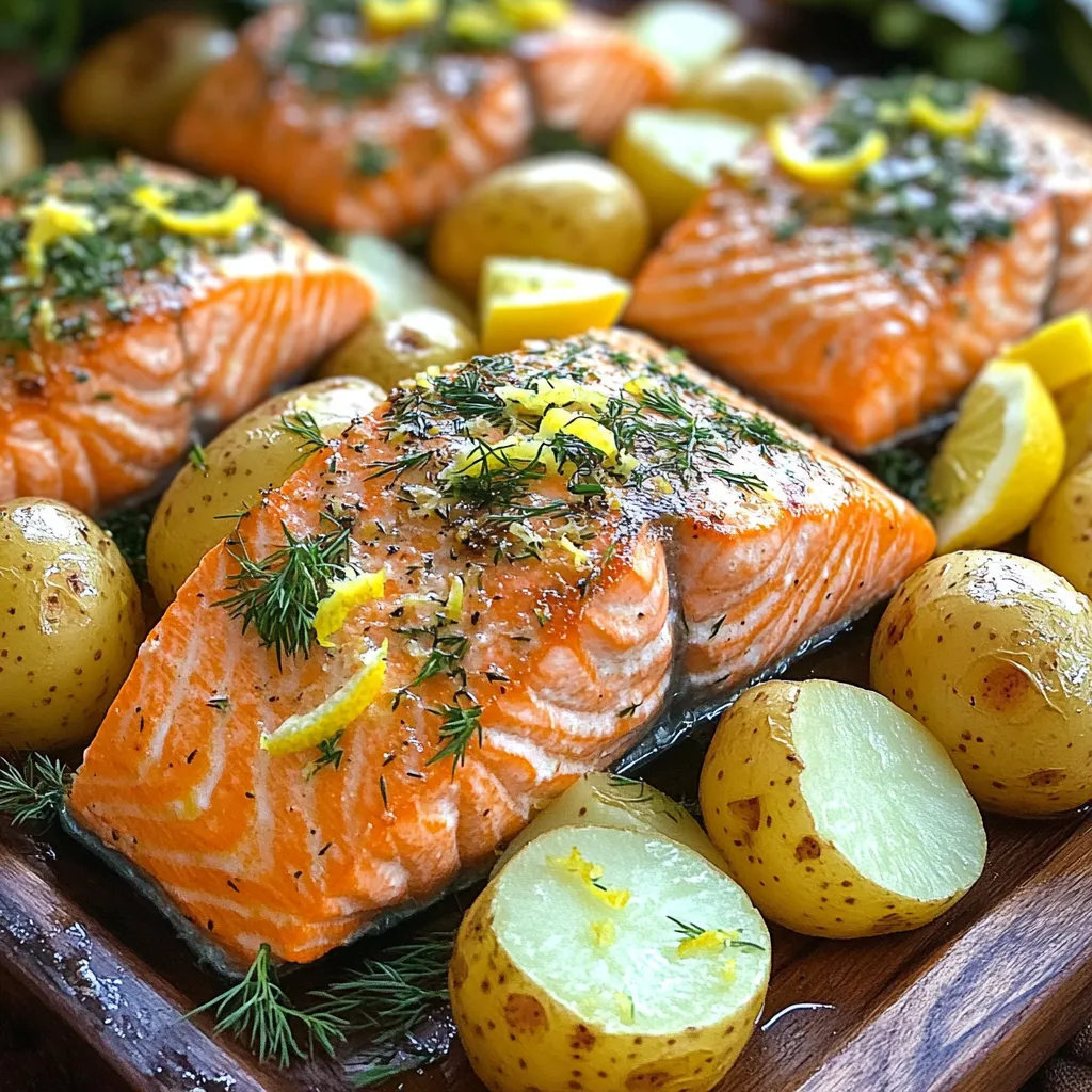 Savory Sheet-Pan Lemon Herb Salmon and Potatoes Recipe