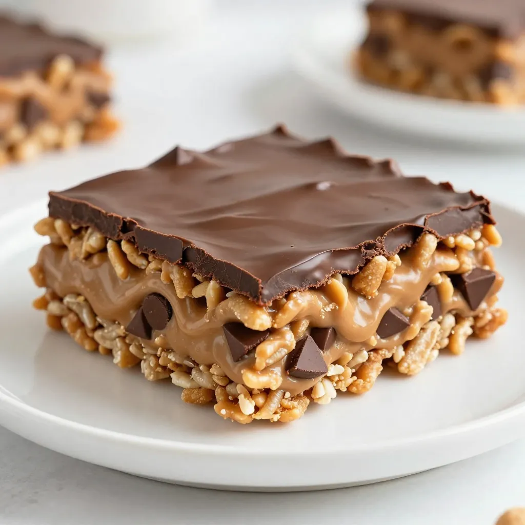 Peanut Butter Chocolate Rice Krispie Treats Delight