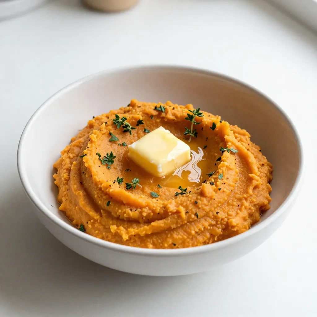 Garlic Herb Sweet Potato Mash Creamy Side Dish Delight