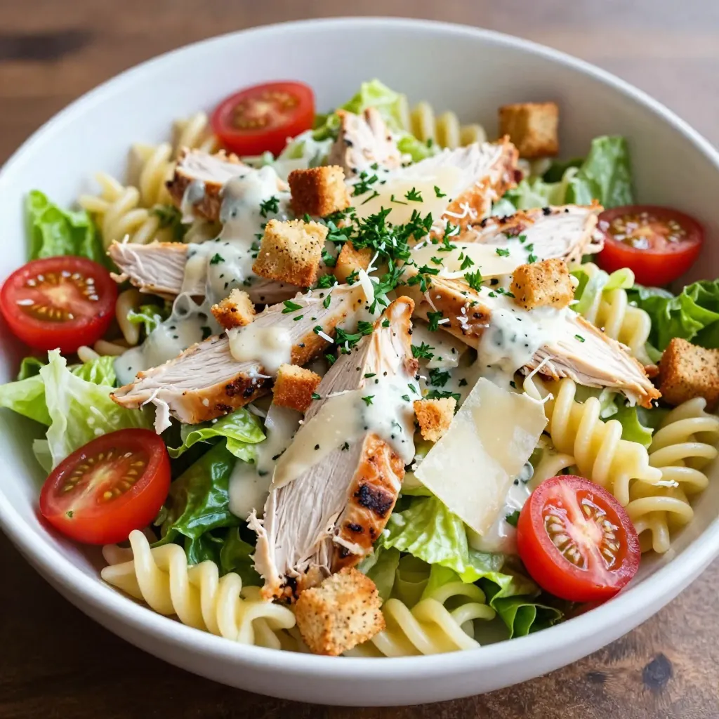 Chicken Caesar Pasta Salad Fresh and Flavorful Dish