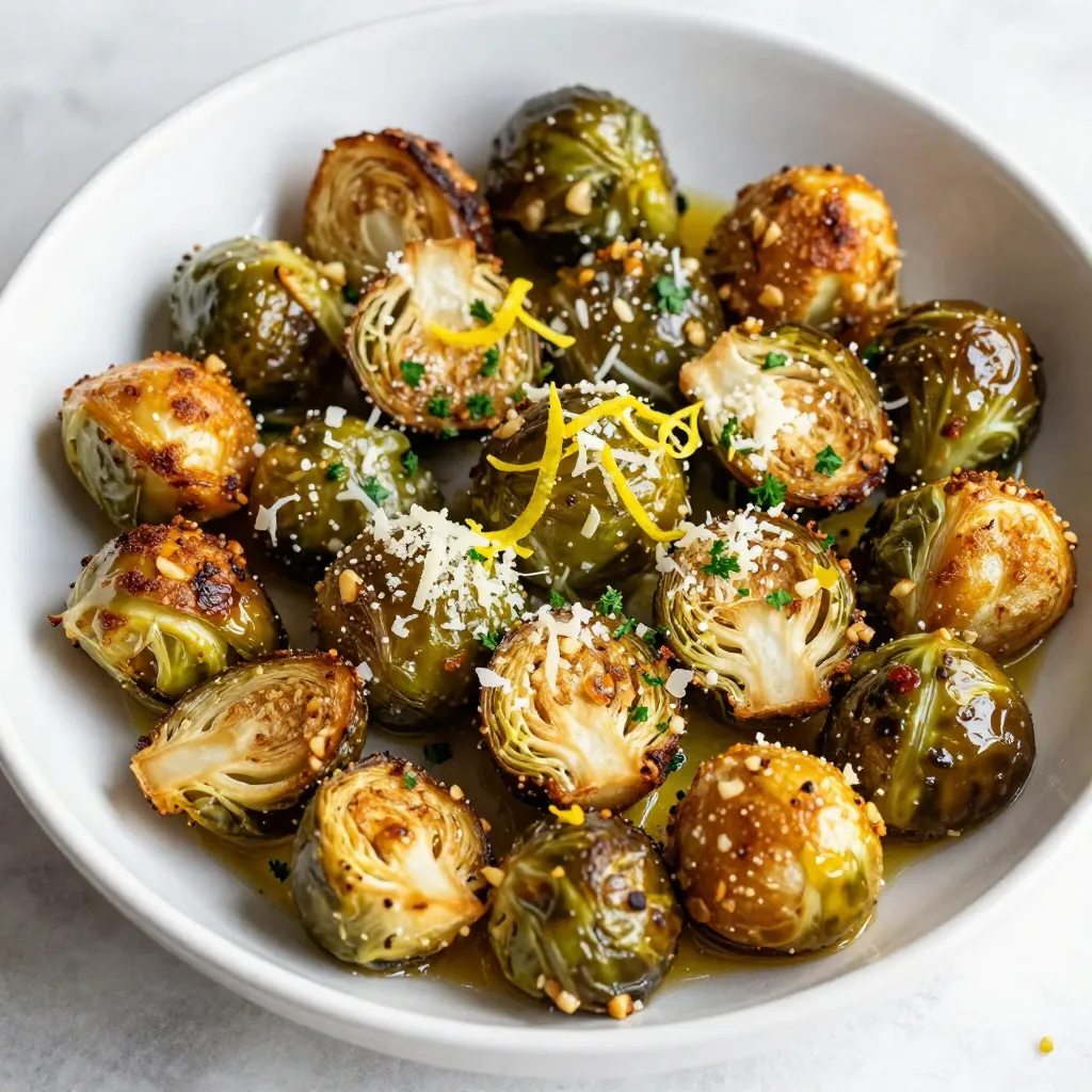 Garlic Parmesan Air Fryer Brussels Sprouts Delight