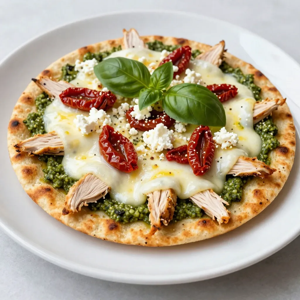 Pesto Chicken Flatbread Flavorful and Easy Recipe