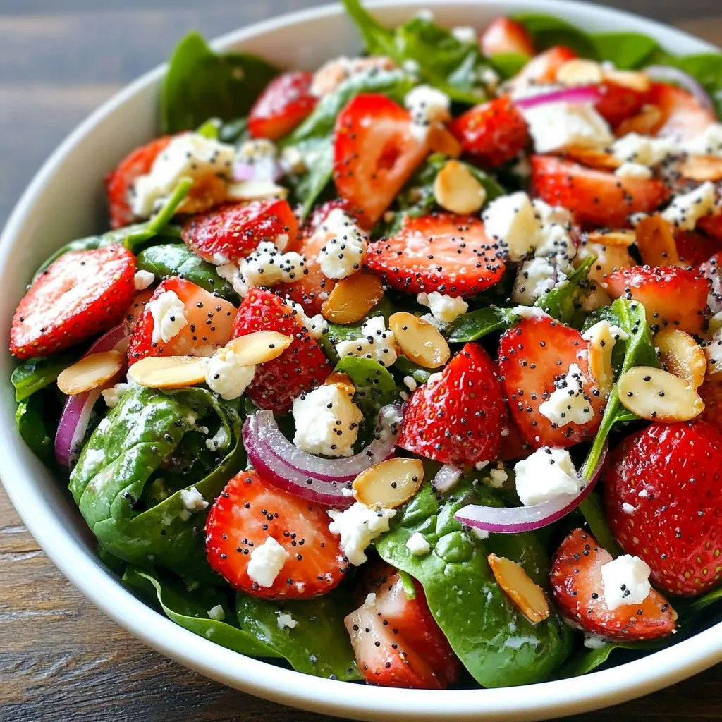 Strawberry Spinach Salad with Poppy Dressing Delight