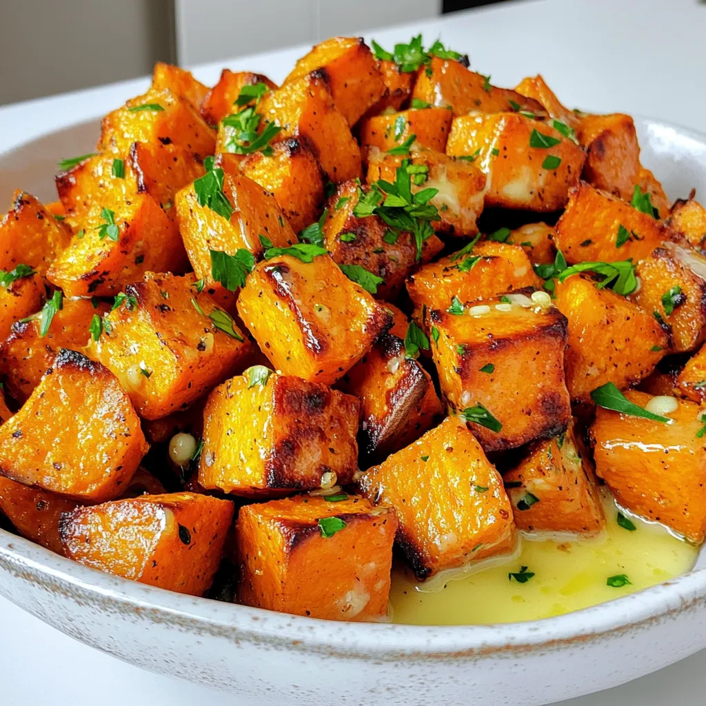 Garlic Butter Roasted Sweet Potatoes Flavorful Side