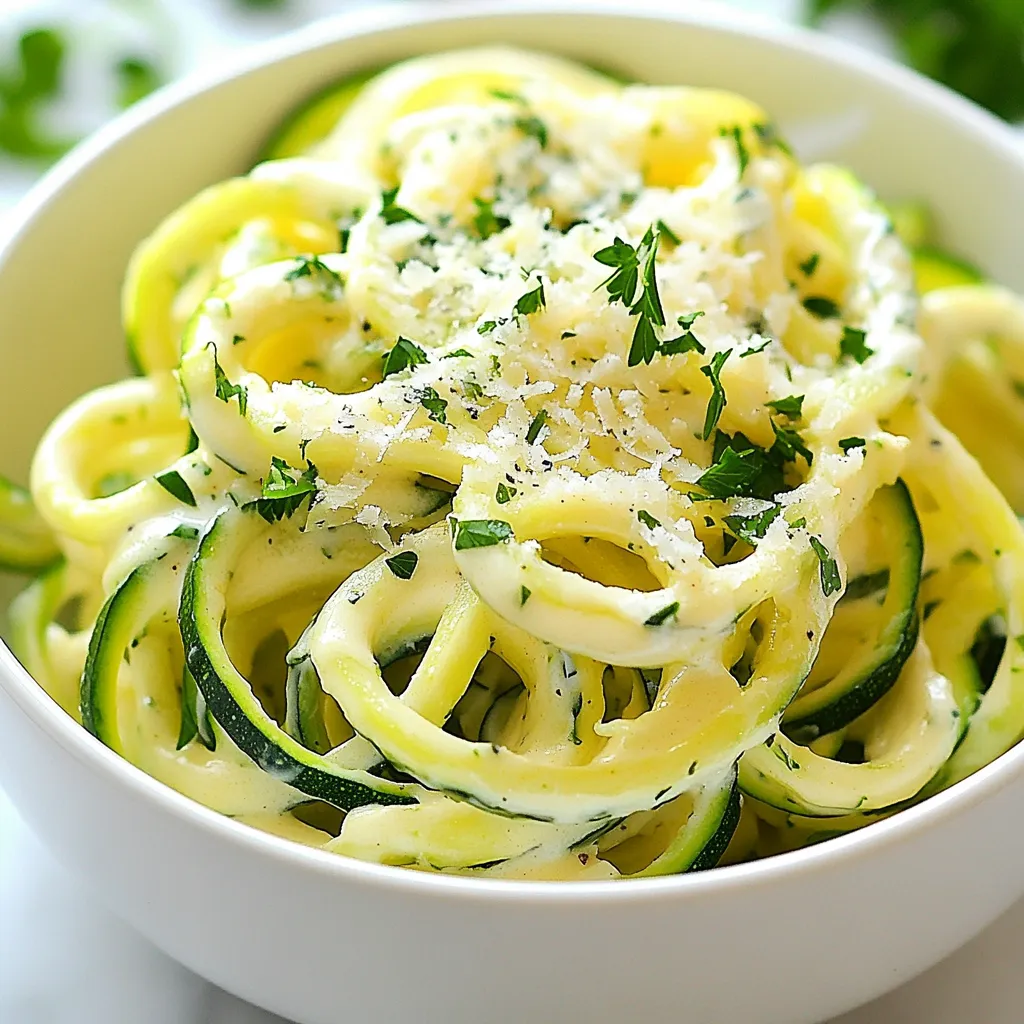Garlic Parmesan Zoodle Alfredo Simple and Flavorful Meal