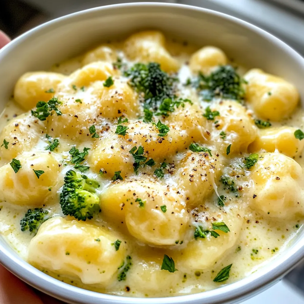 Creamy Broccoli Cheddar Gnocchi Simple and Tasty Dish