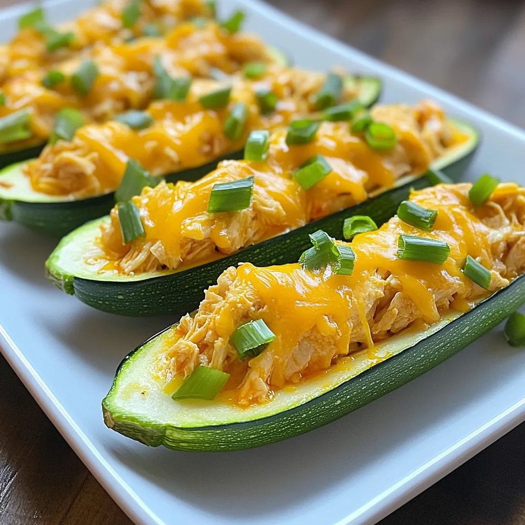 Buffalo Chicken Stuffed Zucchini Boats Tasty Recipe