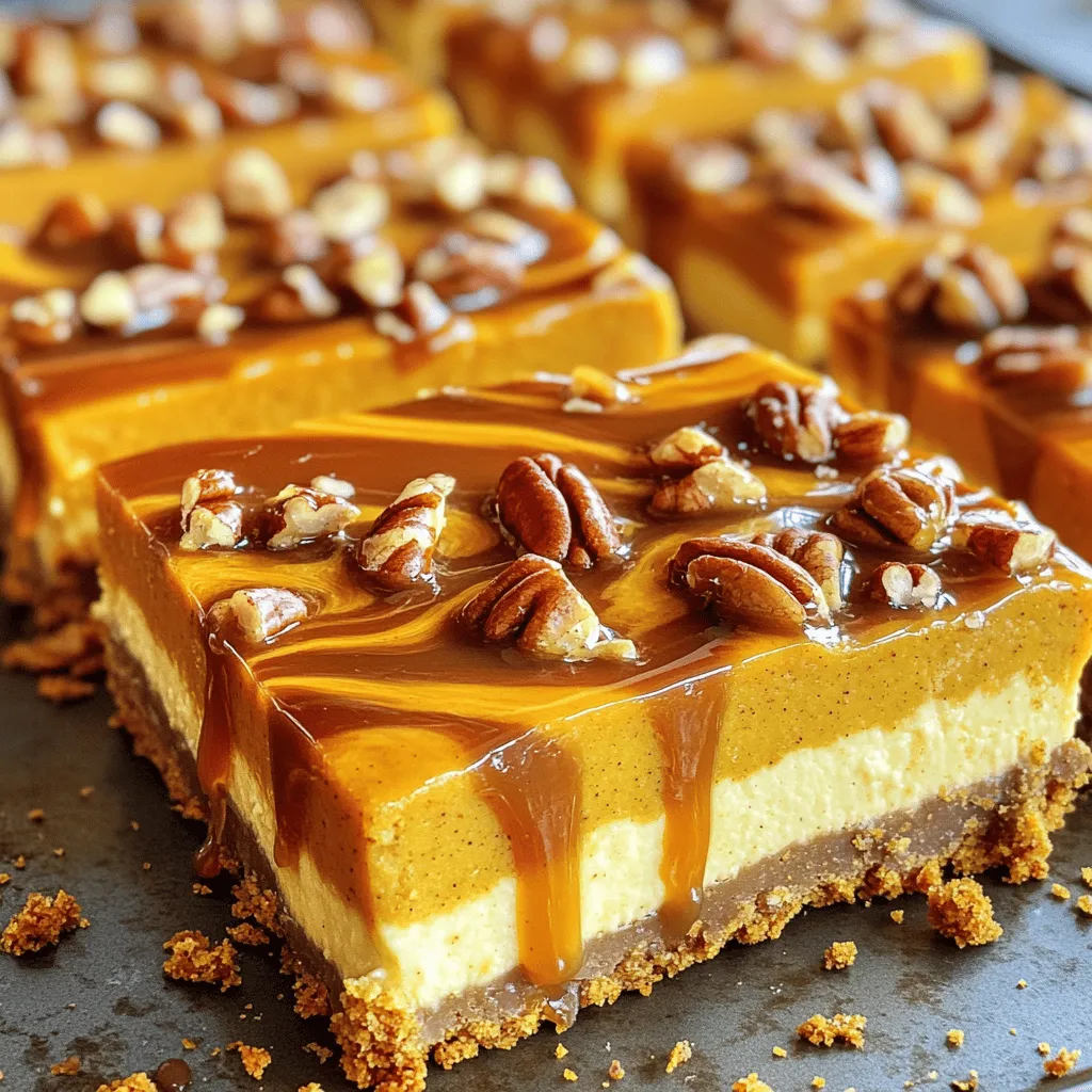 Caramel Pumpkin Cheesecake Bars Sweet and Simple Treat