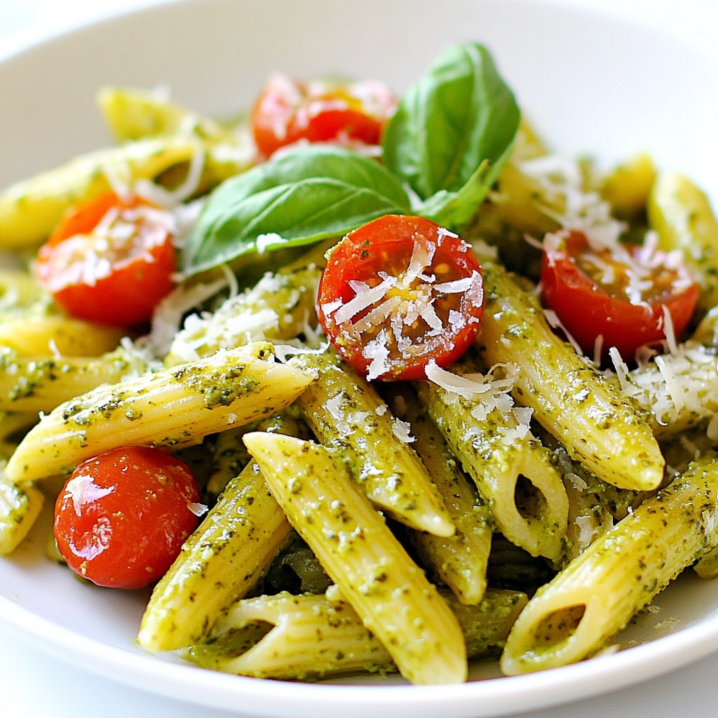 Quick Pasta Pesto Penne with Cherry Tomatoes Delight