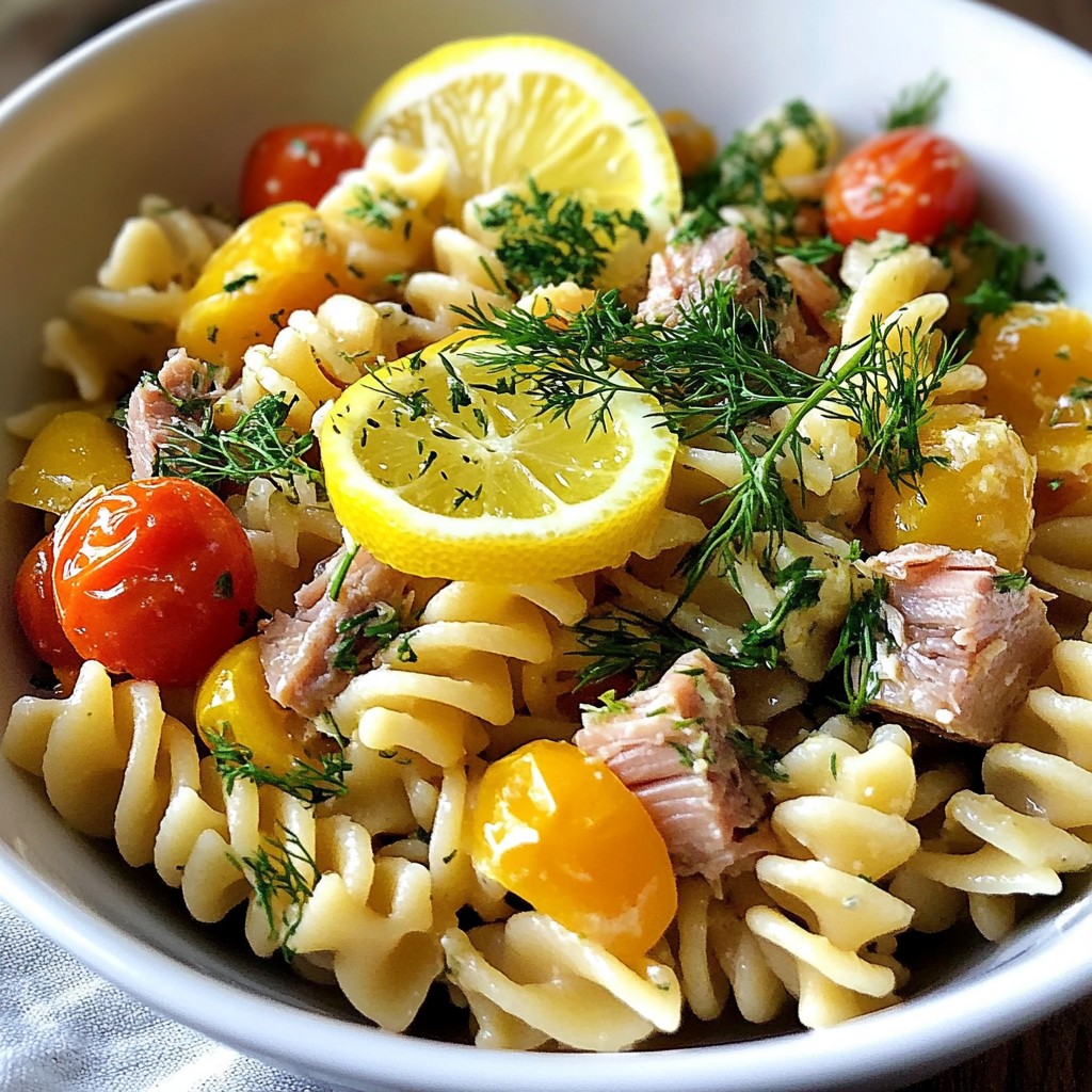Quick Pasta Recipes Lemon Dill Tuna Fusilli Delight