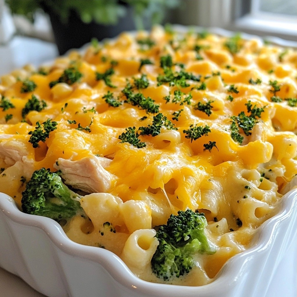 Baked Pasta Cheesy Broccoli and Chicken Bake Recipe