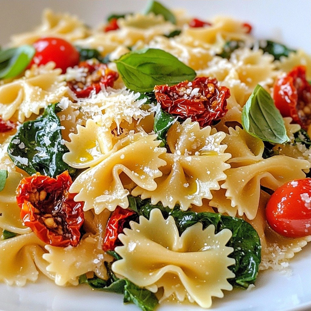 Quick Pasta Spinach and Sun-Dried Tomato Farfalle Recipe