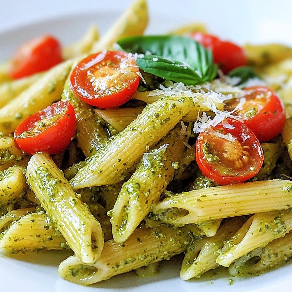 Quick Pasta Pesto Penne with Cherry Tomatoes Delight