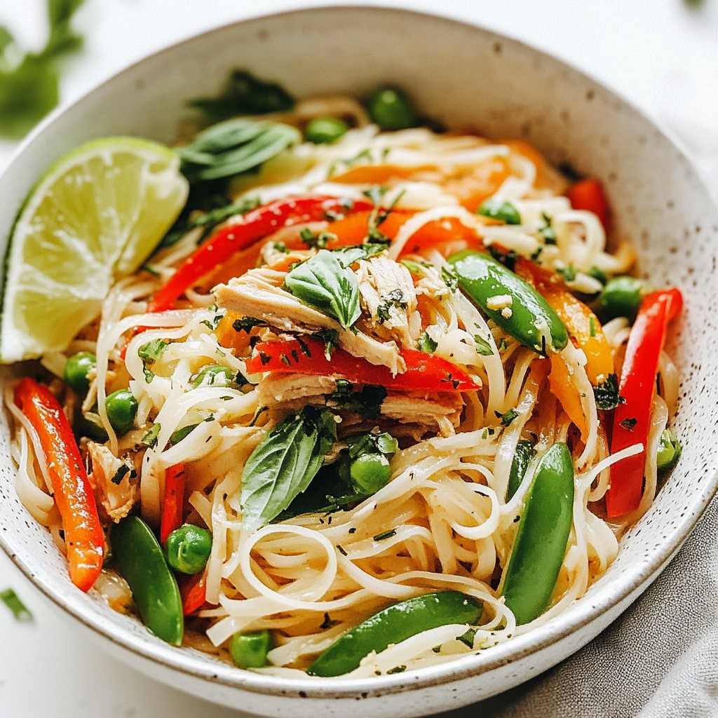 Hearty Noodle Dishes Spicy Thai Basil Rice Noodles