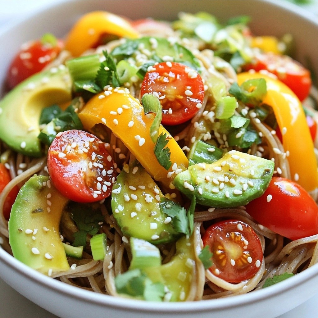 Healthy Noodles Recipes Avocado Soba Noodle Salad