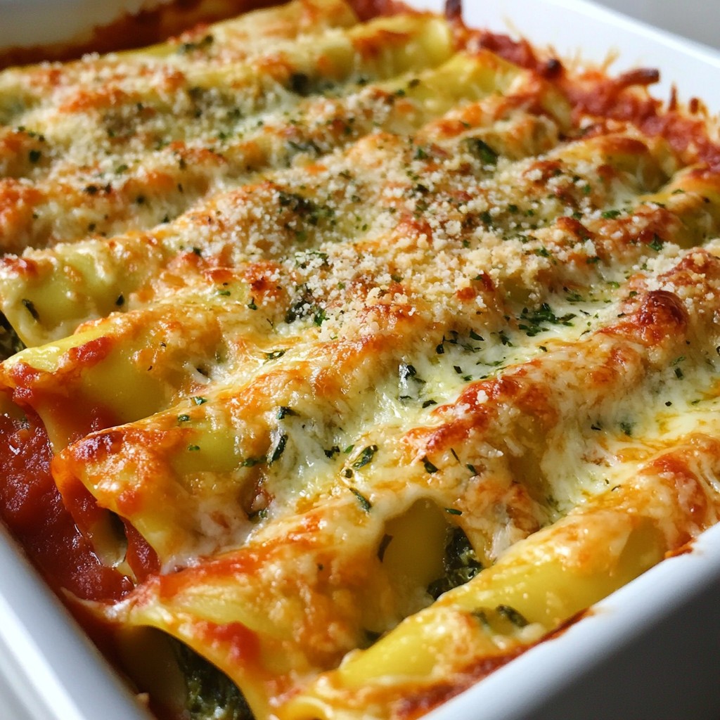 Baked Pasta Cheesy Spinach and Ricotta Cannelloni Delight