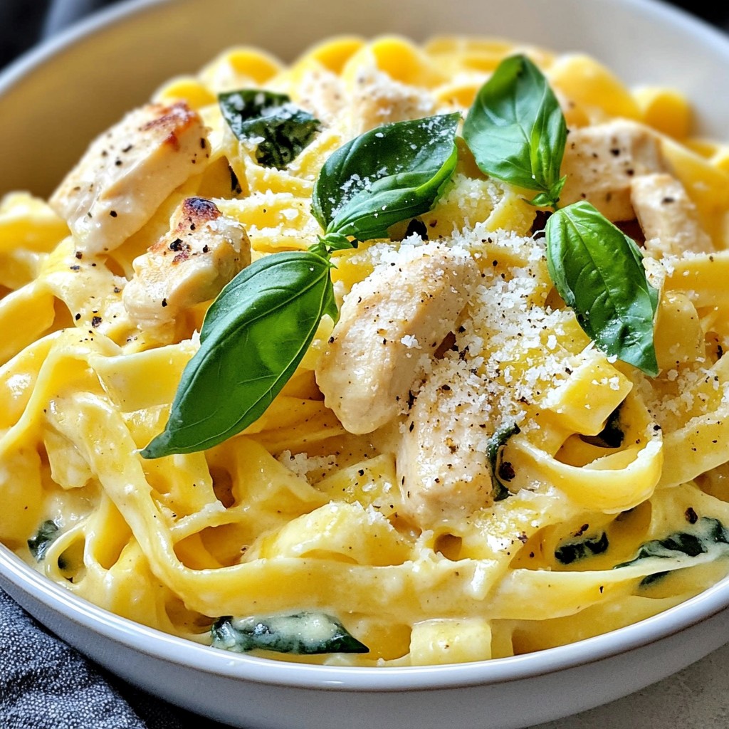 One-Pan Meals Creamy Chicken Alfredo with Spinach