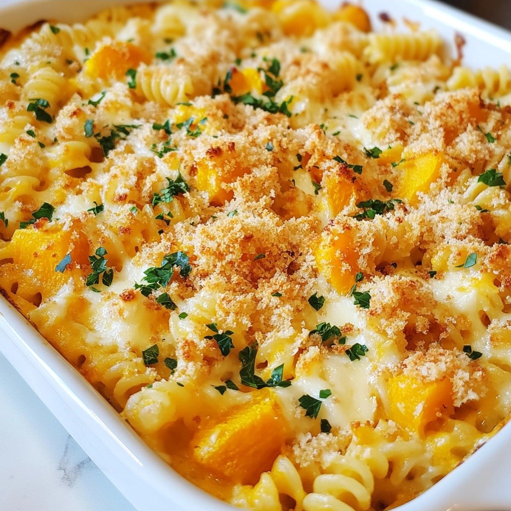 Baked Pasta Three-Cheese Butternut Squash Delight