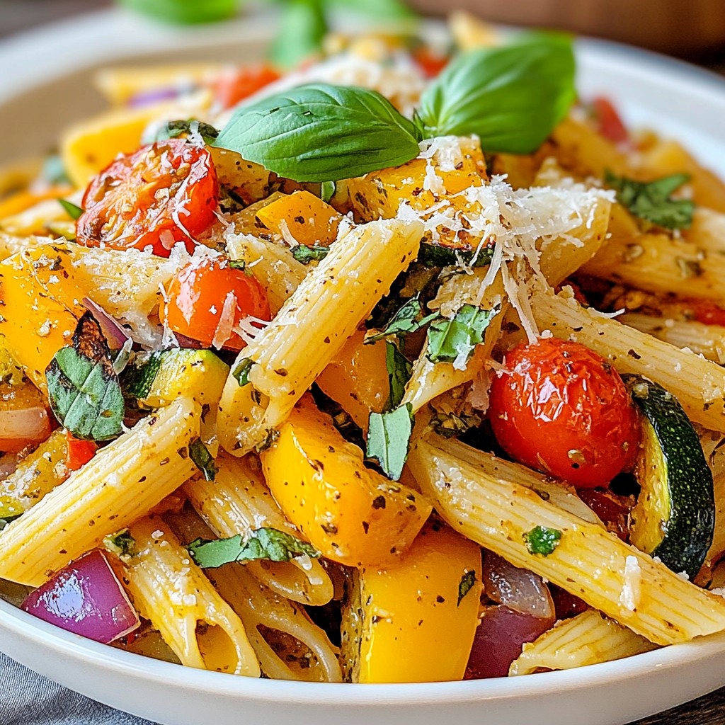 One-Pan Meals Herb Roasted Vegetable Pasta Delight
