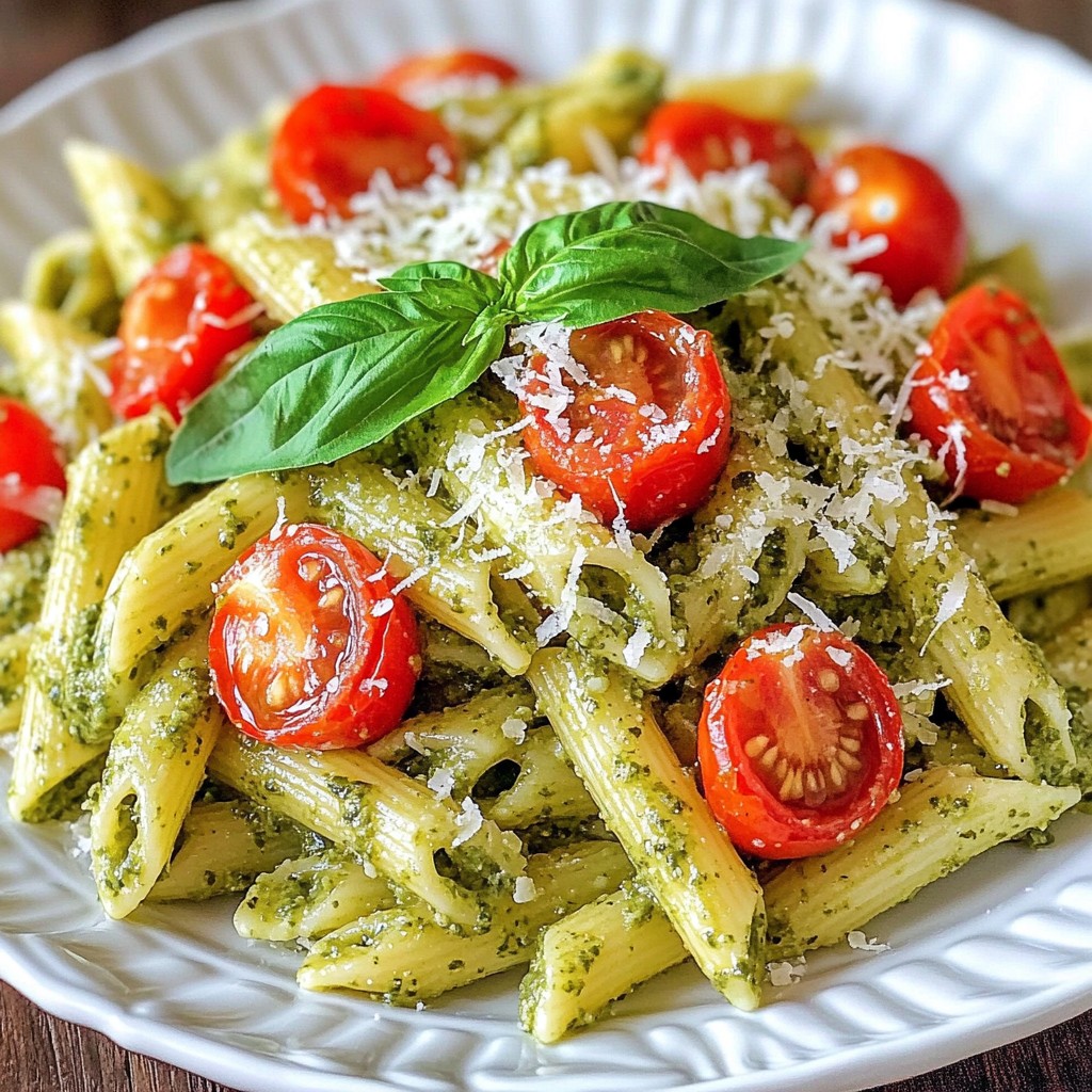 Quick Pasta Pesto Penne with Cherry Tomatoes Delight