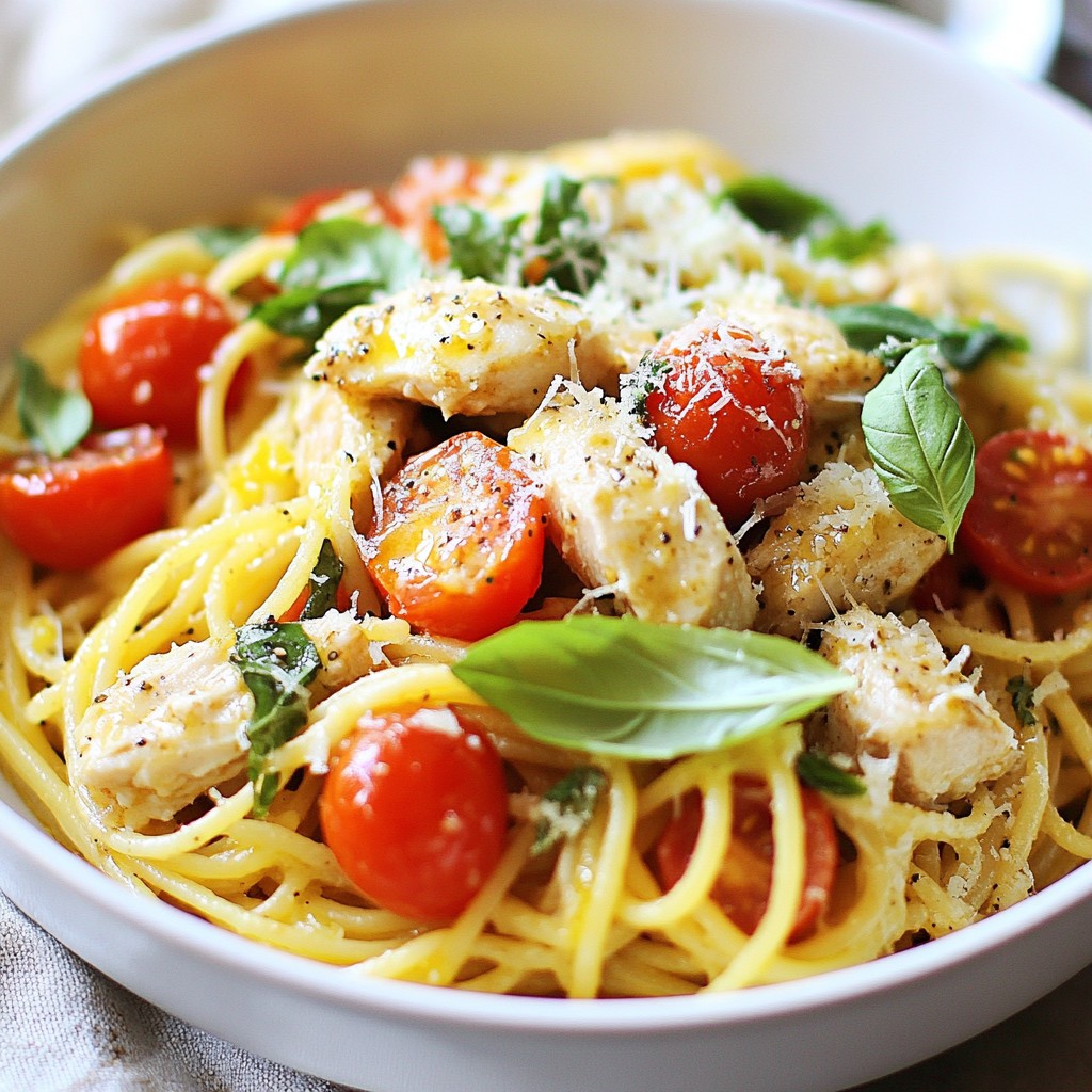One-Pan Meals Lemon Basil Chicken Spaghetti Delight