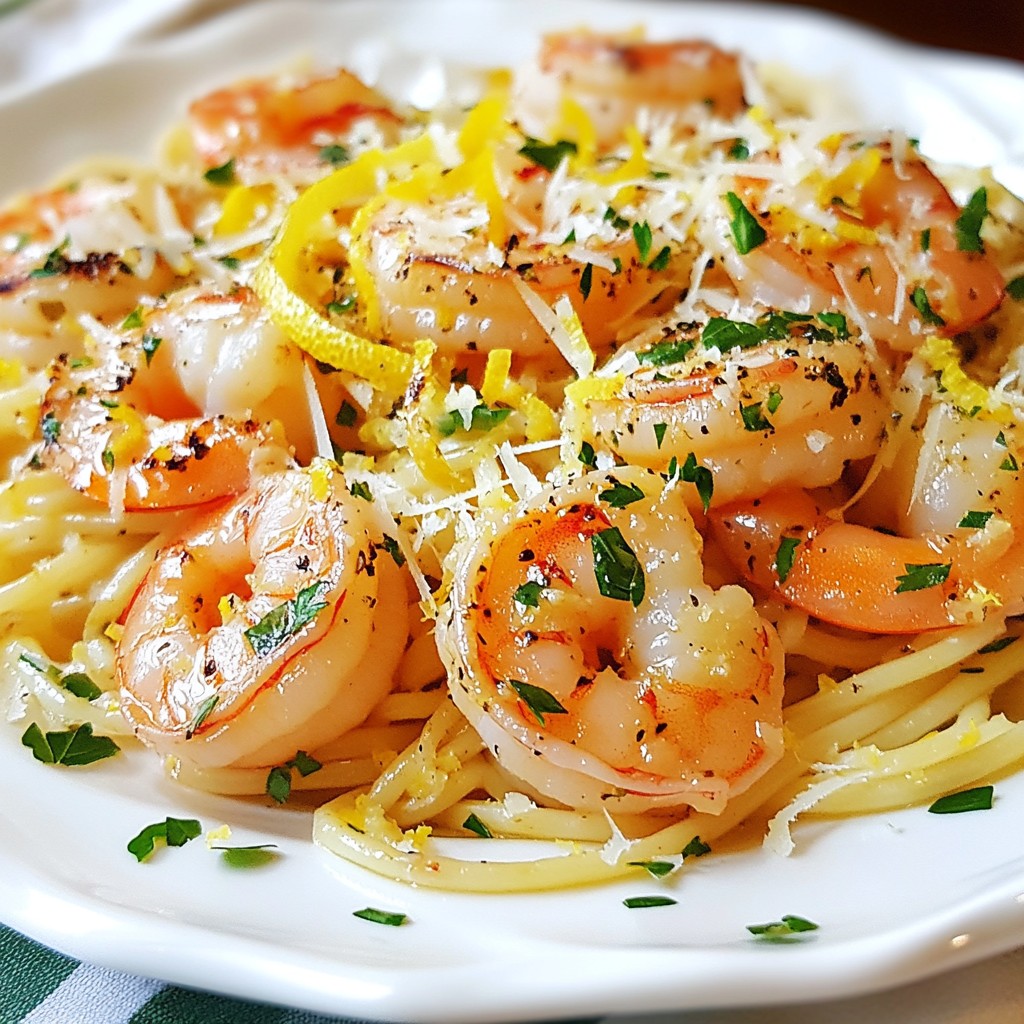 Quick Pasta Lemon Garlic Shrimp Linguine Delight