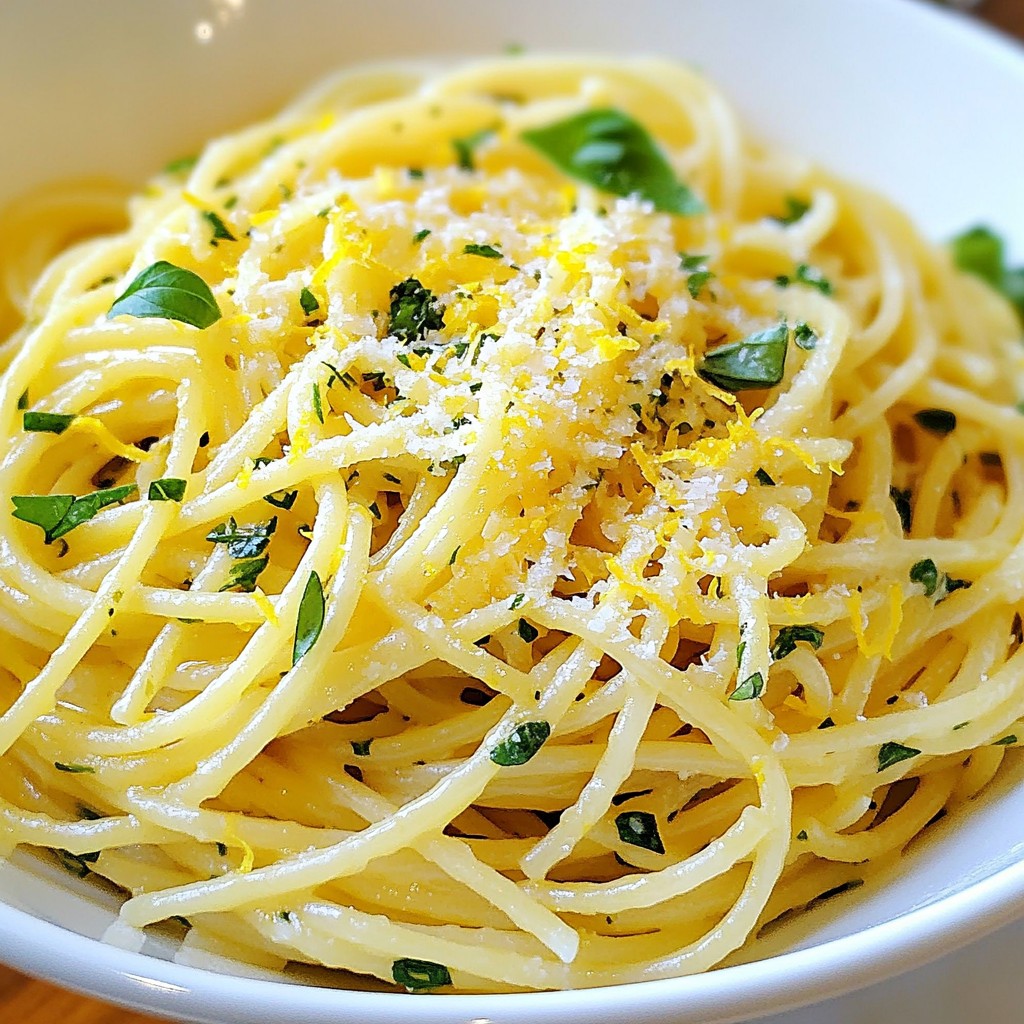 Quick Pasta Spaghetti with Lemon and Herbs Delight