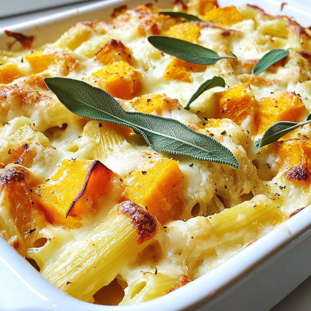 Baked Pasta Butternut Squash and Sage Penne Delight