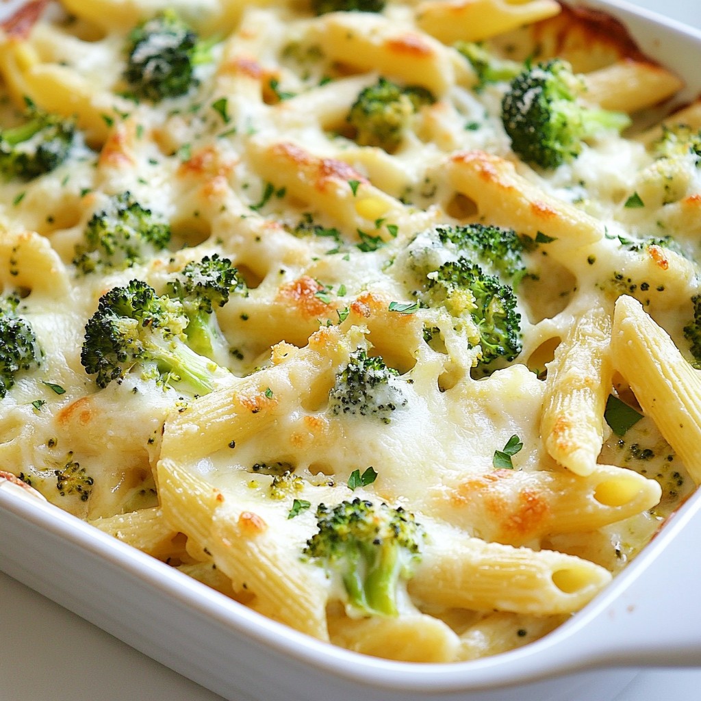 Baked Pasta Creamy Broccoli and Chicken Casserole Delight