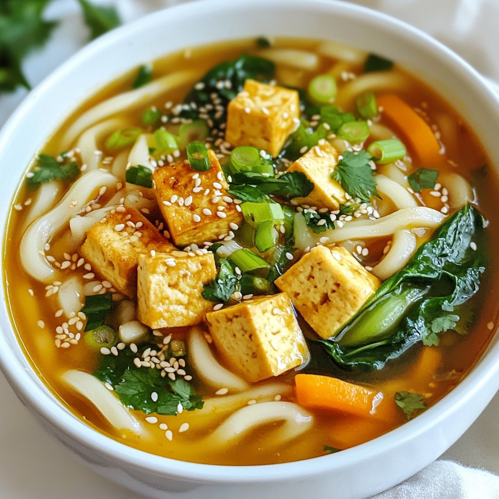 Hearty noodle dishes Miso Udon with Tofu Recipe