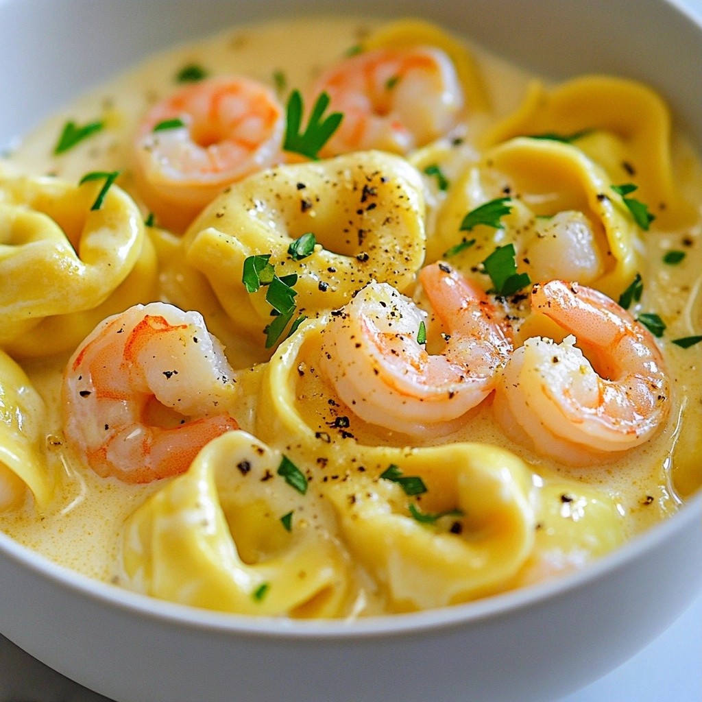 Quick Pasta Creamy Garlic Shrimp Tortellini Delight