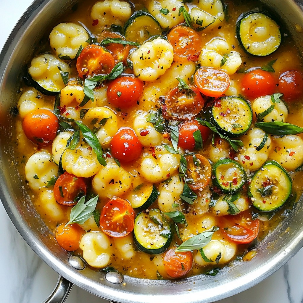 One-Pan Meals Zucchini and Basil Gnocchi Delight