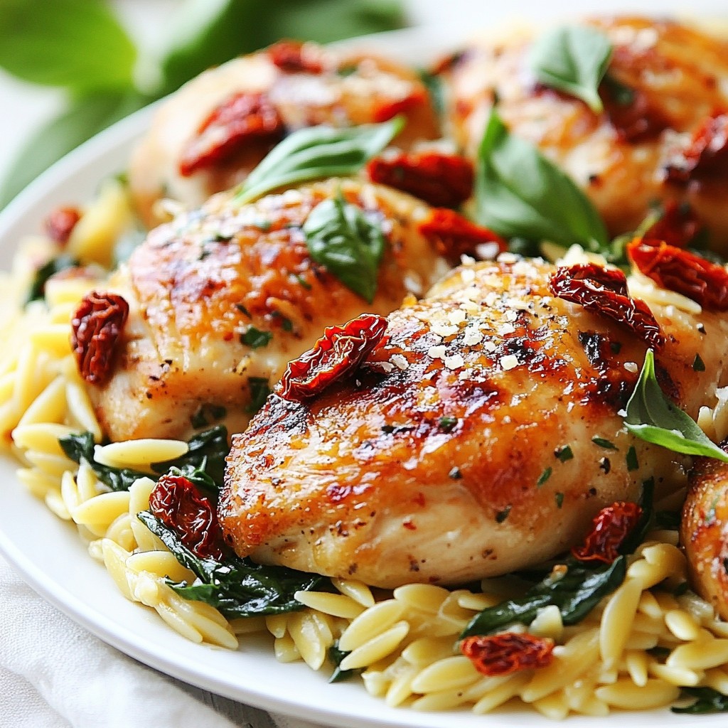 One-Pan Meals Sun-Dried Tomato Chicken Orzo Delight