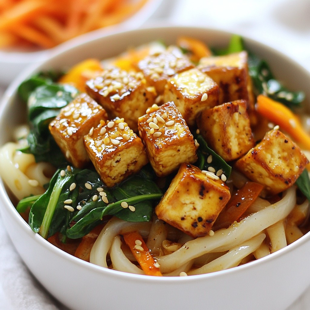 Hearty noodle dishes Miso Udon with Tofu Recipe