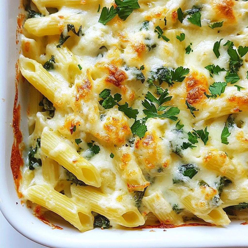 Baked Pasta Recipes Cheesy Spinach Artichoke Bake