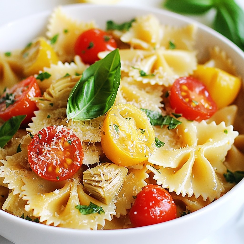 Quick Pasta Recipes Lemon Artichoke Farfalle Delight