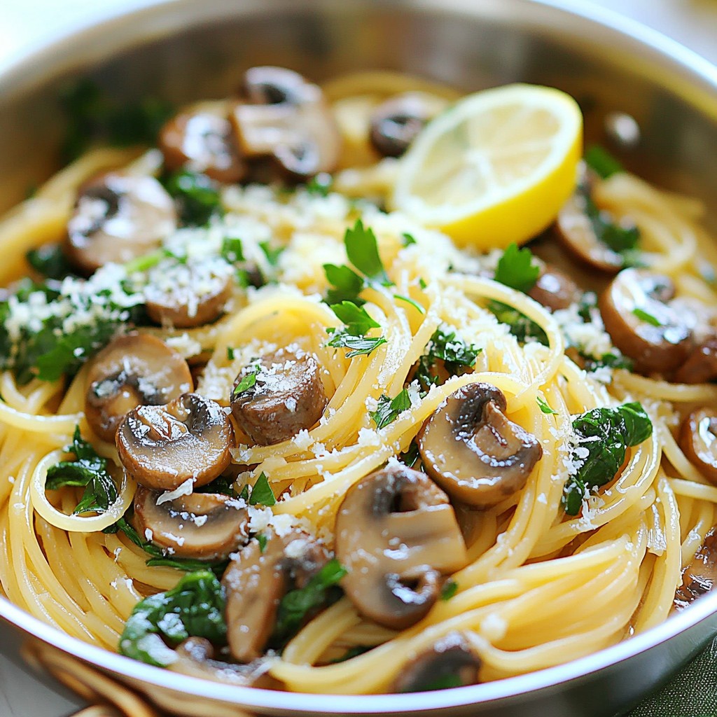 One-Pan Meals Lemon Herb Mushroom Spaghetti Delight
