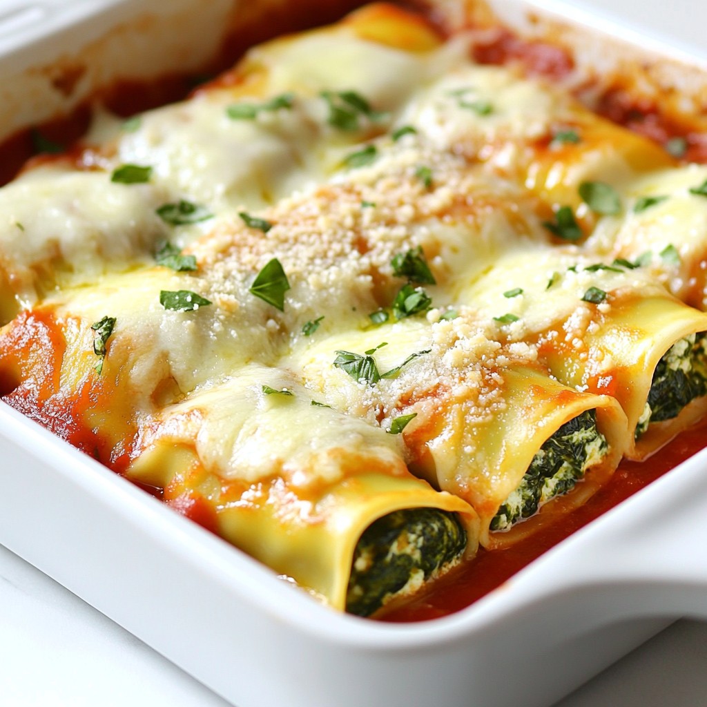Baked Pasta Cheesy Spinach and Ricotta Cannelloni Delight